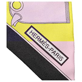 Hermès-Hermès Yellow Camails Silk Twilly Scarf-Yellow