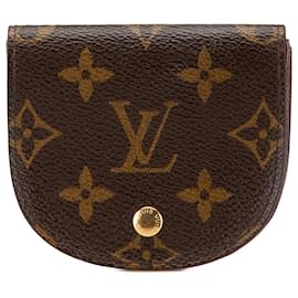 Louis Vuitton-Louis Vuitton Brown Monogram Porte Monnaie Gousset Coin Pouch-Brown