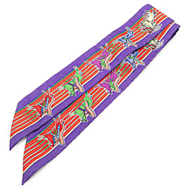 Hermès-Hermès Purple Pani La Shar Pawnee Twilly Silk Scarf-Purple