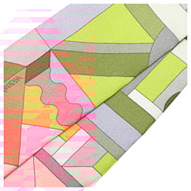 Hermès-Hermès Pink Perspective Cavaliere Silk Twilly Scarf-Pink