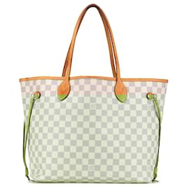 Louis Vuitton-Louis Vuitton White Damier Azur Neverfull MM-White
