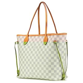 Louis Vuitton-Louis Vuitton White Damier Azur Neverfull MM-White