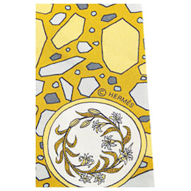 Hermès-Hermès Yellow La Danse Des Amazones Twilly Silk Scarf-Other