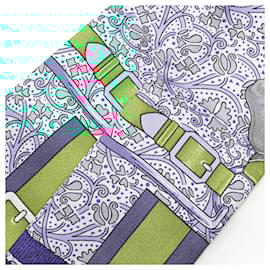 Hermès-Hermès Green Grand Manege Fleuri Silk Twilly Scarf-Other