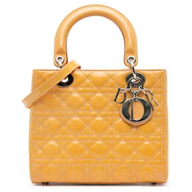 Dior-Dior Brown Medium Patent Cannage Lady Dior-Brown,Caramel