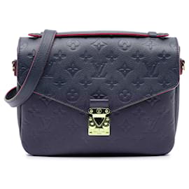 Louis Vuitton-Louis Vuitton Blue Monogram Empreinte Pochette Metis-Blue,Navy blue