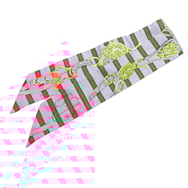 Hermès-Hermès Pink Brides De Gala Bayaderes Twilly Silk Scarf-Pink
