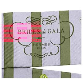 Hermès-Hermès Pink Brides De Gala Bayaderes Twilly Silk Scarf-Pink