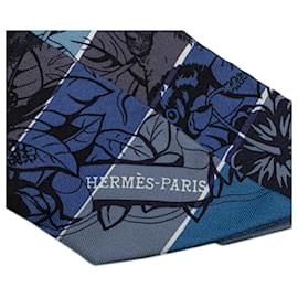 Hermès-Hermès Blue Jungle Love Rainbow Silk Twilly Scarf-Blue