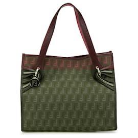 Fendi-Fendi Brown Bicolor Zucchino Canvas Tote-Brown