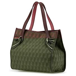 Fendi-Fendi Brown Bicolor Zucchino Canvas Tote-Brown
