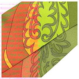 Hermès-Hermès Orange Festival Des Amazones Silk Twilly Scarf-Orange
