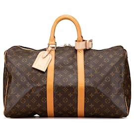 Louis Vuitton-Louis Vuitton Brown Monogram Keepall 45-Brown