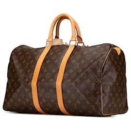 Louis Vuitton-Louis Vuitton Brown Monogram Keepall 45-Brown