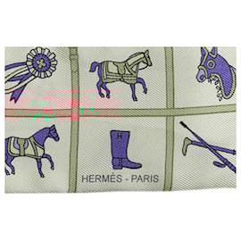 Hermès-Hermès Pink Couvertures Et Tenues De Jour Twilly Silk Scarf-Pink