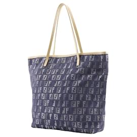 Fendi-Fendi Zucchino Handbag Tote Bag-Navy blue