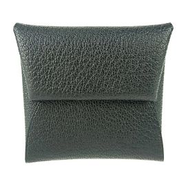 Hermès Hermes Bastia Coin Purse in Black Chevre Leather Black