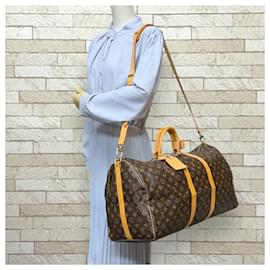 Louis Vuitton-Louis Vuitton Keepall 55 Bandouliere Monogram Boston Bag-Brown,Monogram
