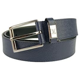 Louis Vuitton-Cinto Louis Vuitton LV City Pin 35MM-Azul marinho