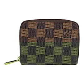 Louis Vuitton-Louis Vuitton Zippy Coin Purse Damier Case-Brown,Damier ebene
