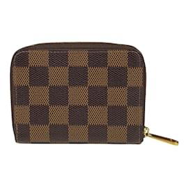 Louis Vuitton-Louis Vuitton Zippy Coin Purse Damier Case-Brown,Damier ebene