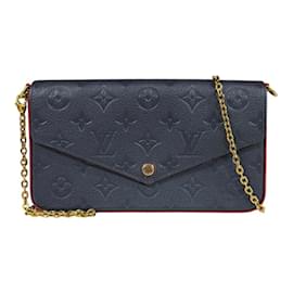 Louis Vuitton-Louis Vuitton Pochette Felicie Monogram Empreinte Shoulder Bag-Navy blue