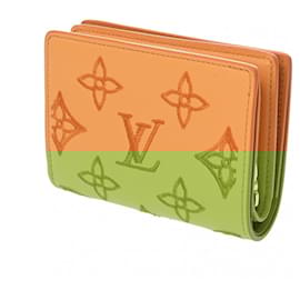 Louis Vuitton-Louis Vuitton Orange Leather Bi-fold Wallet-Orange