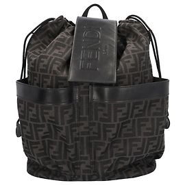 Fendi FF Jacquard Strike Medium Backpack Brown Black