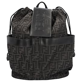 Fendi-Fendi FF Jacquard Strike Medium Backpack-Brown,Black