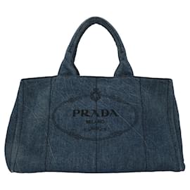 Prada-Prada Canapa Tote L Handbag-Blue