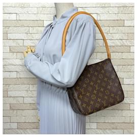 Louis Vuitton-Louis Vuitton Looping MM Monogram Shoulder Bag-Brown,Monogram