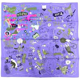 Hermès-Hermes Carre 90 Les Confessions Silk Scarf-Blue,Multiple colors