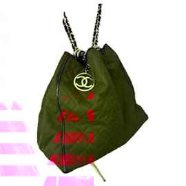 Chanel-bucket bag chain strap-Red,Navy blue