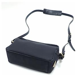 Prada-Prada Black Nylon and Leather Shoulder Bag-Black