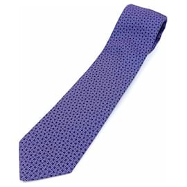 Hermès-Hermes Silk Cravat in Lilac and Violet-Purple