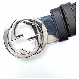 Gucci-Cinto de couro masculino Gucci-Preto