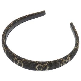 Faixa de cabelo em denim preto lavado ecologicamente da Gucci Preto