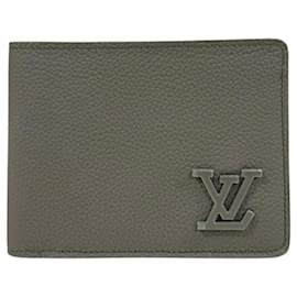 Louis Vuitton-Louis Vuitton Portefeuille Multiple Aerogram Bi-fold Wallet-Green,Khaki