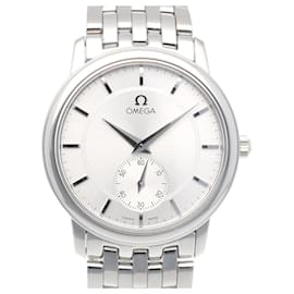 Omega-Omega De Ville Prestige Manual Winding Wristwatch-Silvery