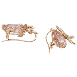 Dior-Dior 'Gourmande' rose gold earrings, diamonds, colored stones.-Other