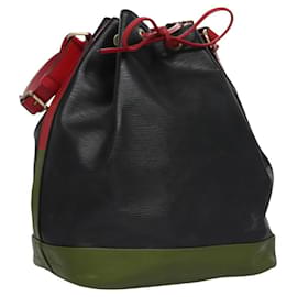 Louis Vuitton-LOUIS VUITTON Epi Noe Shoulder Bag Bicolor Black Red M44017 LV Auth BD310-Black,Red