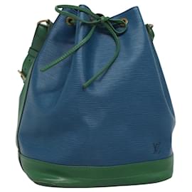 Louis Vuitton-LOUIS VUITTON Epi Noe Shoulder Bag Bicolor Green Blue M44044 LV Auth 115009-Blue,Green