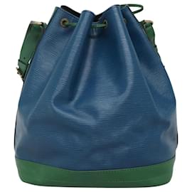 Louis Vuitton-LOUIS VUITTON Epi Noe Shoulder Bag Bicolor Green Blue M44044 LV Auth 115009-Blue,Green