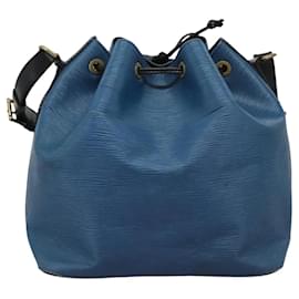 Louis Vuitton-LOUIS VUITTON Epi Petit Noe Shoulder Bag Bicolor Black Blue M44152 Auth 114681-Black,Blue