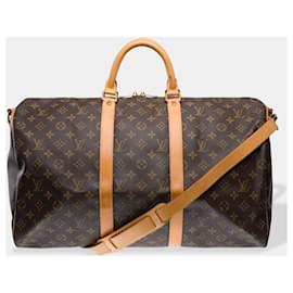 Louis Vuitton-LOUIS VUITTON Keepall Bag in Brown Canvas - 102522-Brown