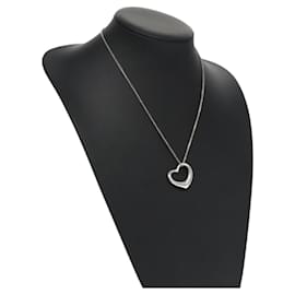Autre Marque-TIFFANY&Co. Open Heart Necklace Ag925 Silver Auth 114129-Silvery
