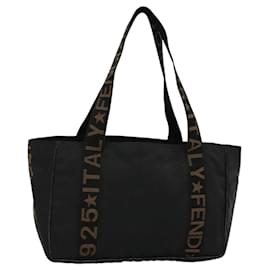 Fendi-FENDI Tote Bag Canvas Black Auth bs22301-Black