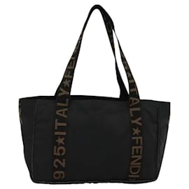 Fendi-FENDI Tote Bag Canvas Black Auth bs22301-Black