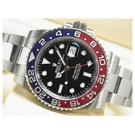 Rolex-ROLEX GMT MasterII red blue bezel Oyster Bracelet 126710BLRO '24 Mens-Silvery