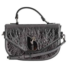 Bash Lackleder Schultertasche Schwarz
